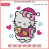 Cute Hello Kitty holiday embroidery with floral concha pattern, perfect for Christmas stitching.