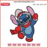 Santa Stitch Embroidery Design featuring Disney's Stitch in Santa hat, perfect for festive Christmas stitching projects.