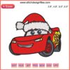Lightning McQueen Christmas Embroidery Design | Disney Cars Holiday Stitch | Festive Red Car with Santa Hat
