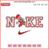 Mario in Santa hat running in Nike sneakers, festive embroidery design, Merry Christmas digital stitching pattern.