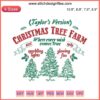 Taylor Version Christmas Tree Farm Embroidery Design featuring festive trees, inspired by Taylor Swift Christmas stitching pattern.