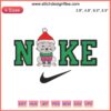 Santa Claus Cat Christmas x Nike Embroidery Design: Adorable cat in Santa outfit, red Nike hat, festive digital stitching pattern.