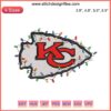 Kansas City Chiefs Christmas Light Embroidery Design with Chiefs Logo, Digital Stitching, Holiday Decor, NFL Team Craft Pattern.