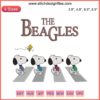 "Abbey Road Snoopy Embroidery Design: Peanuts-inspired Beagles crossing street, high-quality digitizing file, embroidery-ready"