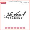 "John Adams Academy embroidery design, digital school logo stitching, intricate needlework, educational emblem, thread art."