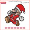 Santa Claus Mario Running Embroidery Design, Christmas Digital Stitch, Festive Mario Embroidery, Holiday Stitching Art