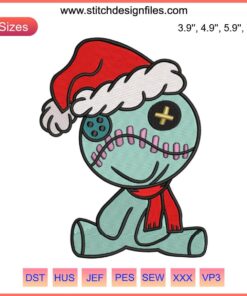 Santa Scrump Christmas Embroidery Design, Festive Stitching Pattern, Holiday Santa Stitch Design, Rugged, Cheerful Scrump Theme