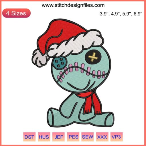 Santa Scrump Christmas Embroidery Design, Festive Stitching Pattern, Holiday Santa Stitch Design, Rugged, Cheerful Scrump Theme