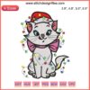 Aristocats Marie Christmas Embroidery Design - Cute cat with Christmas lights, perfect for festive digital stitching enthusiasts.