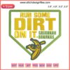 Savannah Bananas baseball embroidery design, "Rub Some Dirt On It," digital stitching, team logo, vibrant colors, creative sports art.