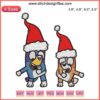 Bluey and Bingo Christmas Embroidery Design: Festive Dance Motif | Digital Stitching Art for Holiday Projects