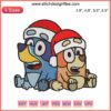 Bluey and Bingo Santa Hat Embroidery Design | Christmas Cartoon Stitching | Festive Digital Art | Cute Holiday Embroidery