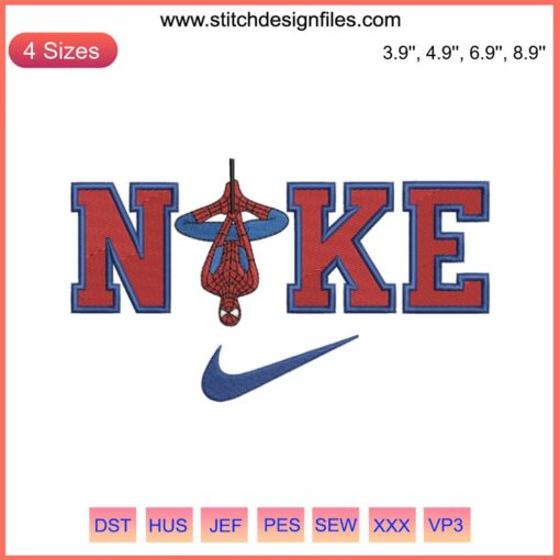 Nike Spiderman Embroidery Design | Digital Spiderman Stitching | Marvel Hero Pattern | Nike Emblem Creative Stitch | Movie Inspired
