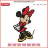 Minnie Mouse Cute Embroidery Design featuring Disney's iconic character with bow, perfect for digital stitching projects.