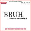 "Bruh Formerly Known as Mom Embroidery Design - Quirky, Funny Mother's Day Gift, Digital Stitching Pattern with Modern Style"