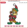 Dale Christmas Elf Embroidery Design featuring Disney's Chip and Dale in festive elf costumes, perfect for digital stitching.