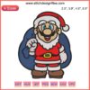 Super Mario Santa Claus Embroidery Design featuring Mario in a Santa suit, perfect for Christmas digital stitching projects.
