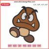 Goomba Embroidery Design featuring iconic Super Mario character in detailed digital stitching. Perfect for fans and crafters.