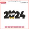 Mickey Mouse 2024 Embroidery Design | Hello 2024 Digital Stitching | Cute Disney-themed pattern for embroidery projects