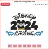 "2024 Disney Cruise Mickey Embroidery Design: Vibrant digital stitching featuring Mickey Mouse welcoming 2024."