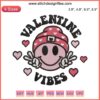 Valentine Vibes Smiley Face Embroidery Design: Cute Valentine's Day digital stitching pattern with heart eyes and cheerful smile.
