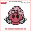Smiley Face Heart Hat Embroidery Design, Valentine's Day Stitching, Cute Digital Pattern for Sewing Lovers