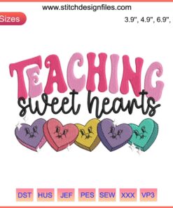 Valentine's Day Embroidery Design: Sweet Hearts with Romantic Stitching. Ideal for Teaching Embroidery Enthusiasts.