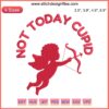 "Anti-Valentine's embroidery: 'Not Today Cupid' design with arrow and heart motif. Perfect for Valentine's Day stitching projects."