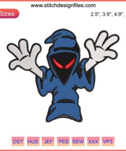Classic Ghost Logo Embroidery Design | Judgement Day Bomber Jacket Pattern | Embroidery Digitizing File