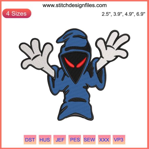 Classic Ghost Logo Embroidery Design | Judgement Day Bomber Jacket Pattern | Embroidery Digitizing File