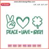 "Peace Love Irish Embroidery Design: Shamrock, Hearts & Rainbow for St. Patrick's Day Digital Stitching Download"