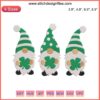 St. Patrick's Day Gnome Embroidery Design featuring a Lucky Clover Shamrock for festive digital stitching projects.