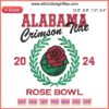Alabama Crimson Tide Rose Bowl 2024 Embroidery Design featuring football, floral motifs, and digital stitching pattern.