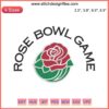 Rose Bowl Embroidery Design: Digital Football Logo Stitching with Floral Elements, Perfect for Sports Apparel Customization.