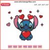 Disney Valentine's Day Stitch Embroidery Design: Cute heart motif, perfect for digital stitching projects, romantic gift.