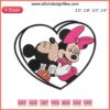 Mickey Kiss Minnie in Heart Embroidery Design | Disney Valentine's Digital Stitching | Romantic Cartoon Couple Embroidery