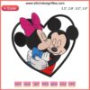 Minnie Kiss Mickey in Heart Embroidery Design; Disney Valentine's Day Stitching, Romantic Digital Pattern, Iconic Love Scene.