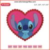 Adorable Disney Stitch in Heart Embroidery Design for Valentine's Day Digital Stitching, perfect for crafts and decor.