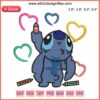 Cute Disney Stitch Embroidery Design: Stitch Drawing Heart; Adorable Digital Stitching for Crafts & Sewing Projects.