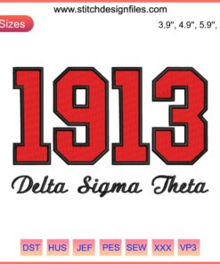 Delta Sigma Theta 1913 Embroidery Design | Digital AEO Stitch Pattern | Greek Sorority Symbol | Customizable Sewing Patch