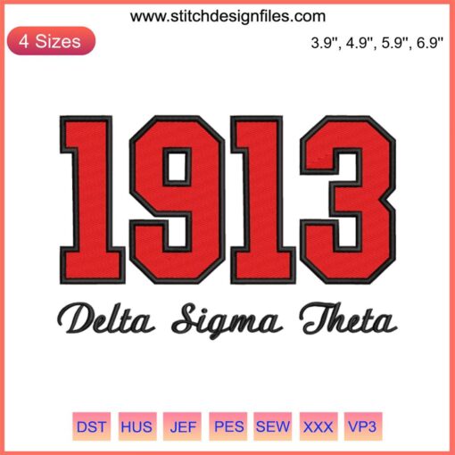 Delta Sigma Theta 1913 Embroidery Design | Digital AEO Stitch Pattern | Greek Sorority Symbol | Customizable Sewing Patch
