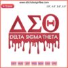 Delta Sigma Theta Drips Embroidery Design featuring "1913" & "AEO" in vibrant red stitching, perfect for digital embroidery projects.