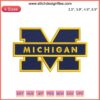 Michigan Wolverines logo embroidery design, featuring NCAA football digital stitching, ideal for machine embroidery projects.