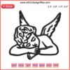 Cute Cupid Sleeping Angel Embroidery Design, Digital Stitching, Cherubic Art, Adorable Heavenly Pattern, Sew, Craftwork, DIY