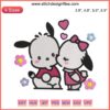 Pochacco and Pochamii Kiss Embroidery Design, Sanrio Valentine Digital Stitching, Cute Kissing Dog Pattern, Instant Download