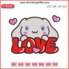 Cinnamoroll Valentine Embroidery Design | Sanrio Valentine's Day | Digital Stitch Craft | Cute Love Heart Theme