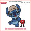Stitch and Bad Bunny Heart Embroidery Design | Adorable Disney-themed stitching pattern | Cute cross-stitch for craft lovers.