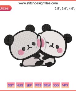 Cute Mochi Mochi Panda Embroidery Design | Adorable Digital Stitching Pattern for Creative Craft Projects