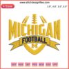 "Michigan Football Embroidery Design featuring detailed American Football stitching, perfect for sports-themed crafts."