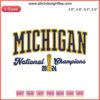 Michigan Wolverines 2024 National Champions Embroidery Design, Michigan Football Digital Stitching, Wolverines Victory Motif